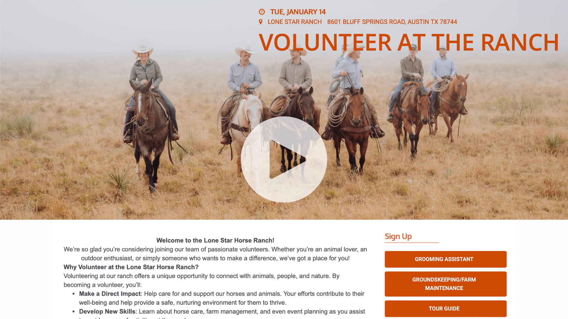Volunteer page video thumbnail