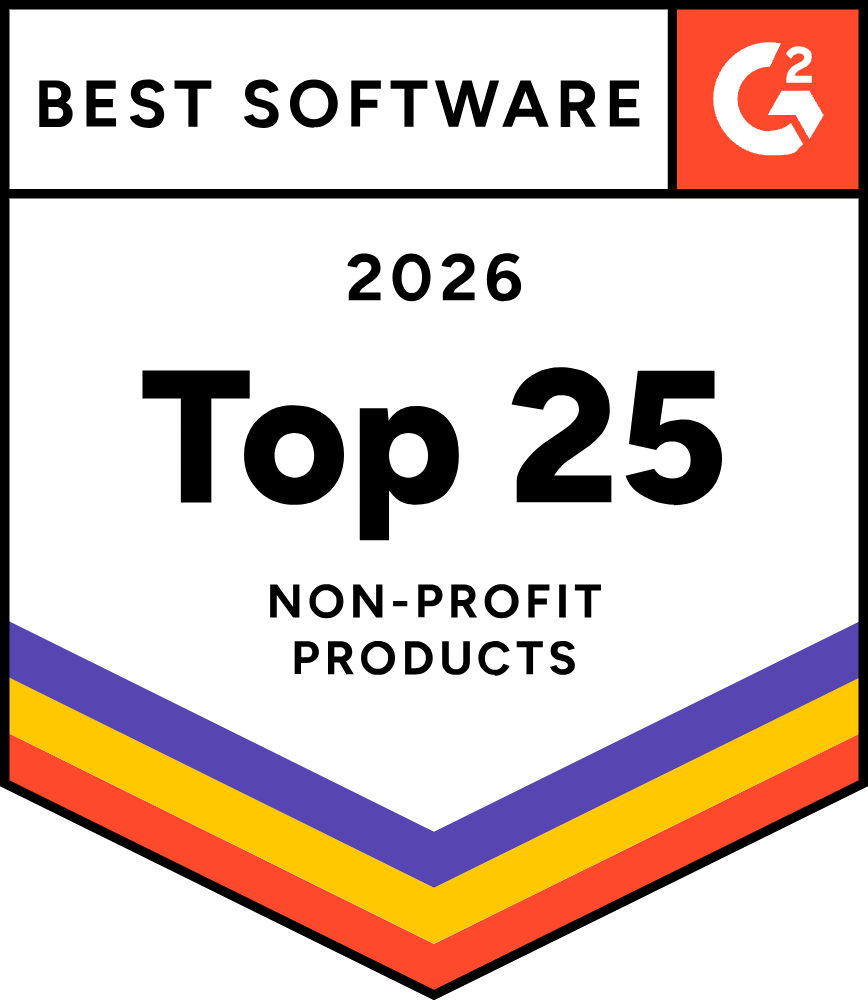 G2 Best Software 2026 badge: Top 25 Non-Profit Software Products